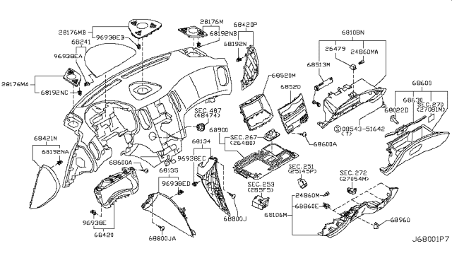 2015 Infiniti QX50 Panel-Instrument Side,RH Diagram for 68134-1BA1A