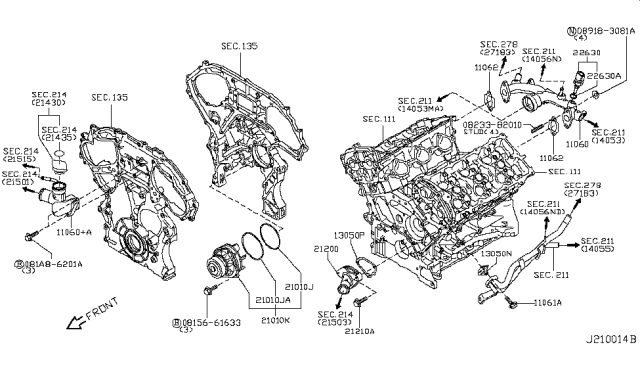 2010 Infiniti EX35 Water Pump, Cooling Fan & Thermostat Diagram 2