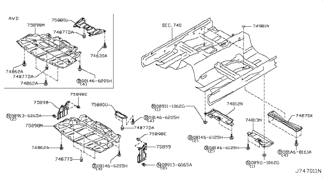 2014 Infiniti QX50 Floor Fitting Diagram 2