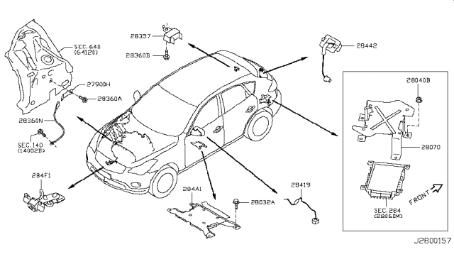 2008 Infiniti EX35 Controller Assy-Camera Diagram for 284A1-1BA3C