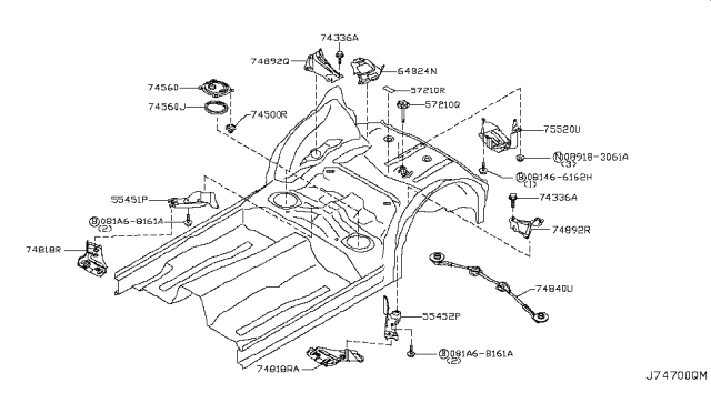 2011 Infiniti EX35 Floor Fitting Diagram 3