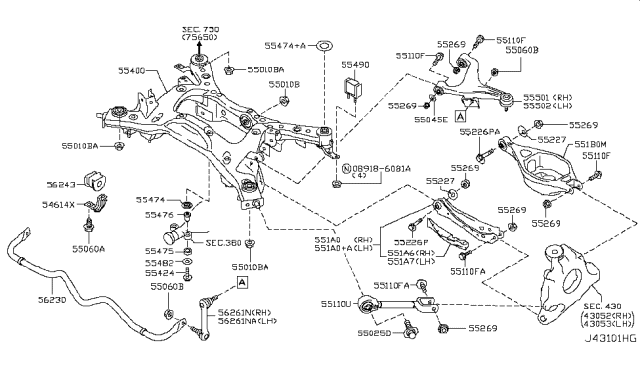 2010 Infiniti EX35 Rear Suspension Diagram 6