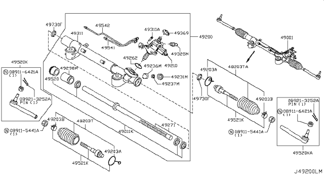 2009 Infiniti EX35 Power Steering Gear Diagram 4