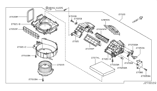 2010 Infiniti EX35 Heater & Blower Unit Diagram 2