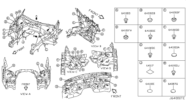 2009 Infiniti EX35 Hood Ledge & Fitting Diagram 2