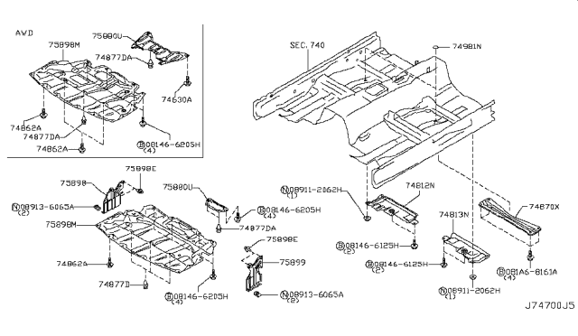 2011 Infiniti EX35 Floor Fitting Diagram 2