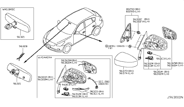 2011 Infiniti EX35 Rear View Mirror Diagram