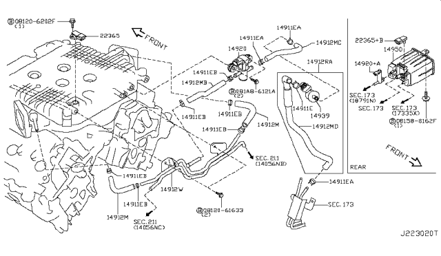 2017 Infiniti QX50 Engine Control Vacuum Piping Diagram 2