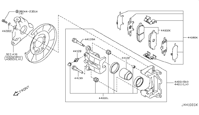 2011 Infiniti EX35 Rear Brake Diagram 1