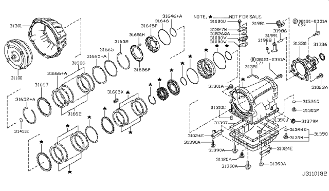 2009 Infiniti EX35 Torque Converter,Housing & Case Diagram 1