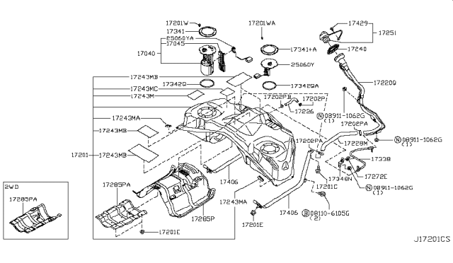 2014 Infiniti QX50 Fuel Tank Diagram 2