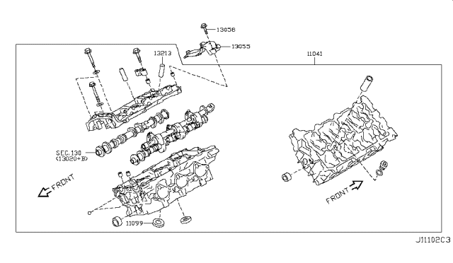 2013 Infiniti EX37 Cylinder Head & Rocker Cover Diagram 6