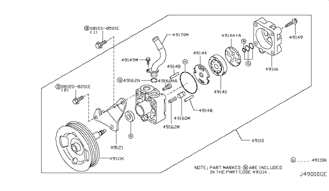 2015 Infiniti QX50 Power Steering Pump Diagram