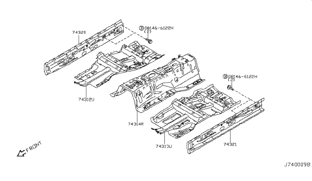 2016 Infiniti QX50 Floor Panel Diagram 2