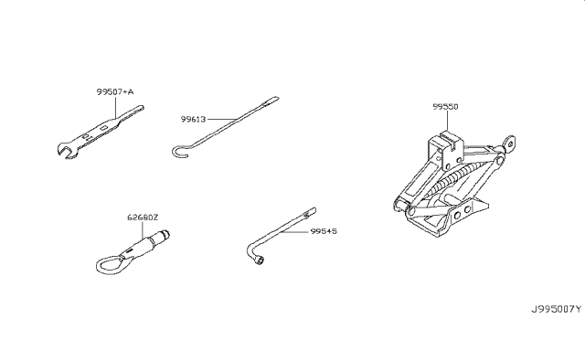 2014 Infiniti QX50 Tool Kit & Maintenance Manual Diagram