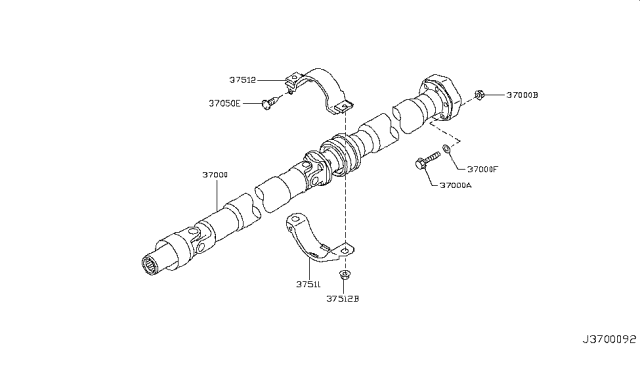 2012 Infiniti EX35 Propeller Shaft Diagram 1