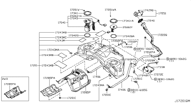 2016 Infiniti QX50 Fuel Tank Diagram 2