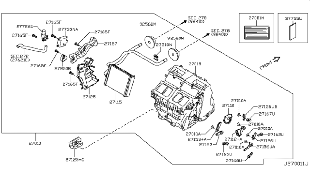 2008 Infiniti EX35 Heater & Blower Unit Diagram 3