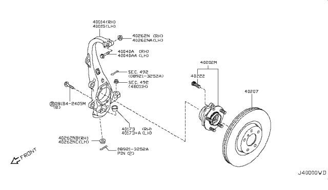 2014 Infiniti QX50 Front Axle Diagram 1