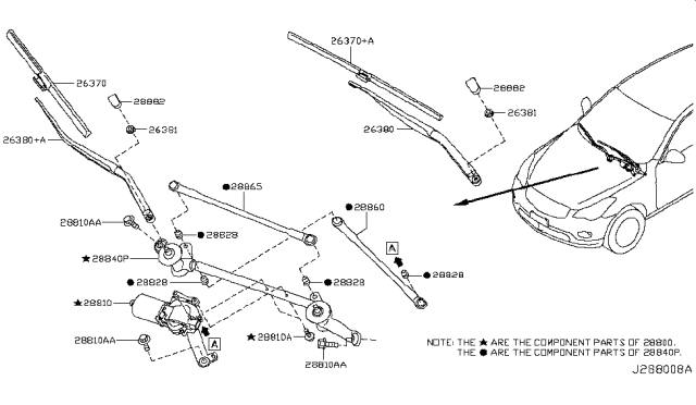 2008 Infiniti EX35 Windshield Wiper Diagram 1