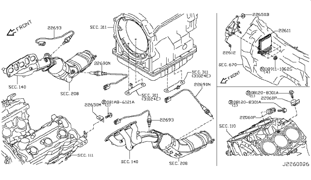 2010 Infiniti EX35 Engine Control Module Diagram for 23710-1BT0A