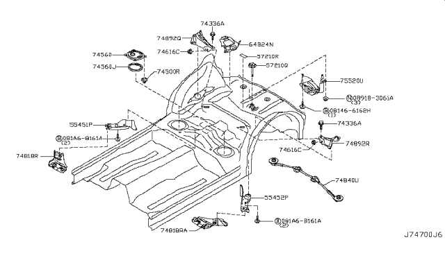 2009 Infiniti EX35 Floor Fitting Diagram 3