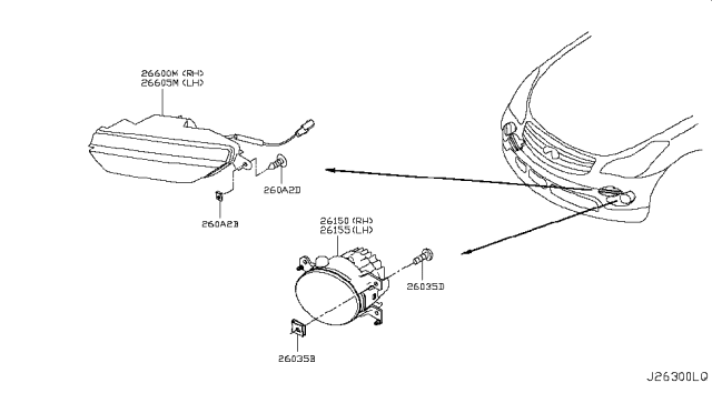 2016 Infiniti QX50 Fog Lamp Assy-RH Diagram for 26150-4GA0A