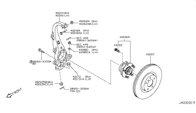 2008 Infiniti EX35 Front Axle Diagram 1