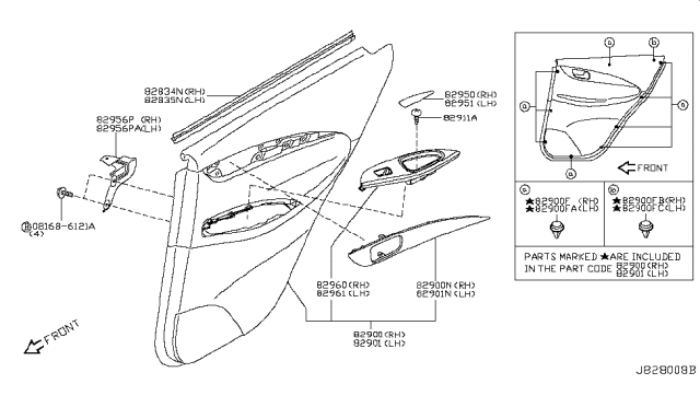 2010 Infiniti EX35 Rear Door Trimming Diagram 2