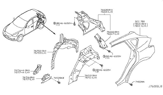 2014 Infiniti QX50 Body Side Panel Diagram 2