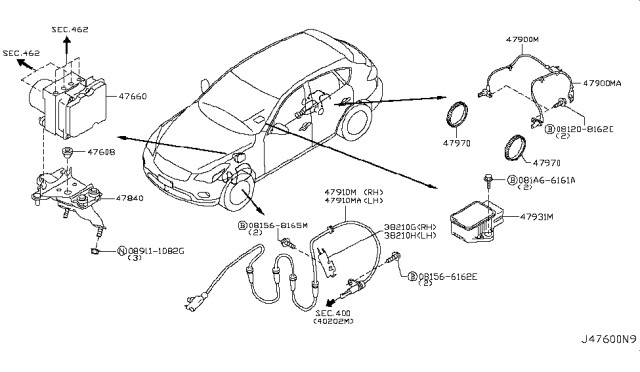 2009 Infiniti EX35 Anti Skid Control Diagram 2