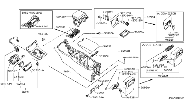 2008 Infiniti EX35 Console Box Diagram