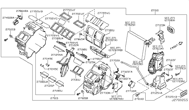 2015 Infiniti QX50 Heater & Blower Unit Diagram 3