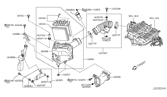 2011 Infiniti EX35 Air Cleaner Diagram 4