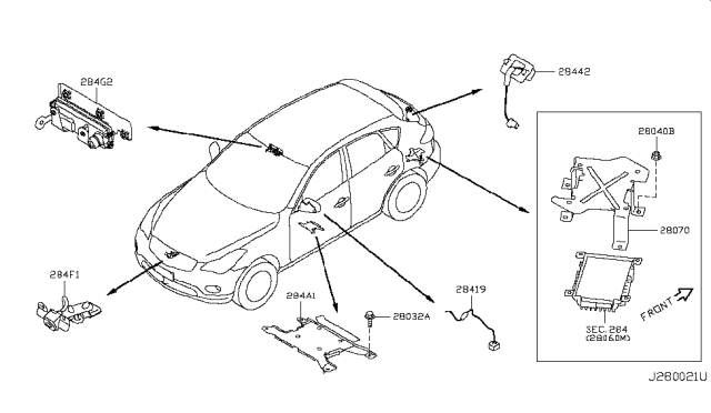 2015 Infiniti QX50 Audio & Visual Diagram 8