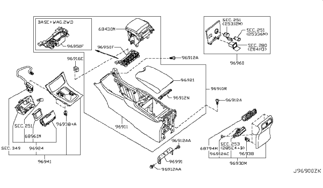 2014 Infiniti QX50 Console Box Diagram