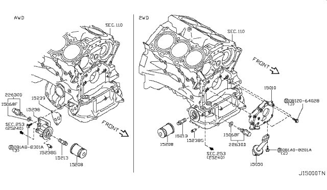 2010 Infiniti EX35 Lubricating System Diagram 1