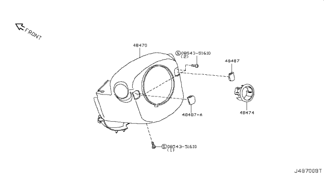 2013 Infiniti EX37 Cover Set-Steering Column Diagram for 48470-1BA1B