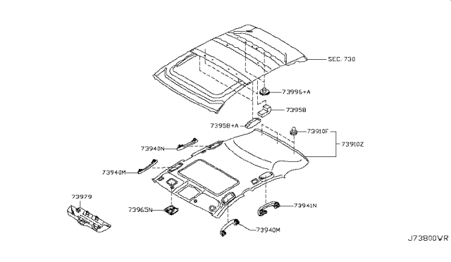 2009 Infiniti EX35 Roof Trimming Diagram 2