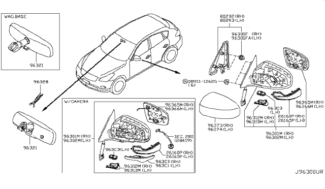 2016 Infiniti QX50 Rear View Mirror Diagram 1