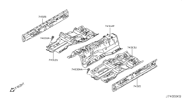 2016 Infiniti QX50 Floor-Front,Center Diagram for G4310-1BAMA