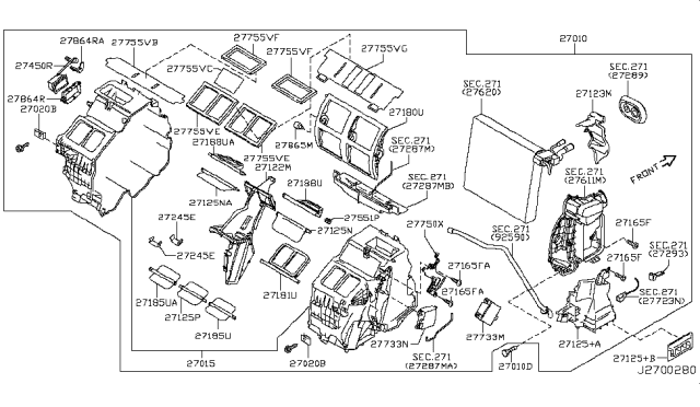 2014 Infiniti QX50 Heater & Blower Unit Diagram 3