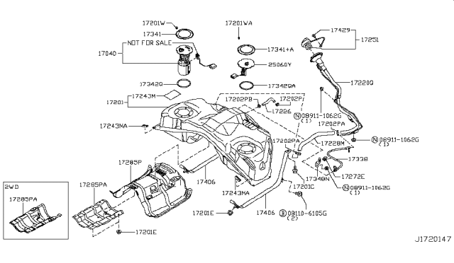 2011 Infiniti EX35 Fuel Tank Diagram 1