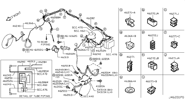 2009 Infiniti EX35 Tube Assy-Brake,Rear LH Diagram for 46283-1BB0A