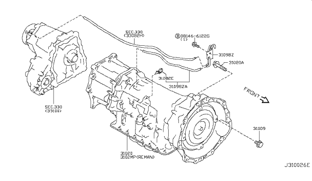 2014 Infiniti QX50 Auto Transmission,Transaxle & Fitting Diagram 3