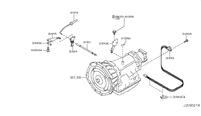 2010 Infiniti EX35 Bolt Diagram for 31377-3SX0D