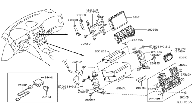 2009 Infiniti EX35 Controller Assembly-Av Diagram for 25915-1NC0A