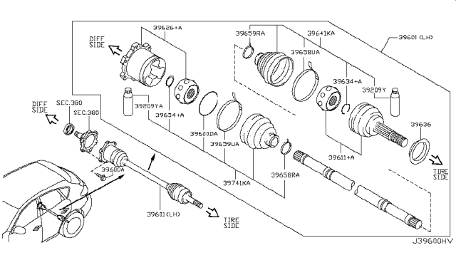 2015 Infiniti QX50 Rear Drive Shaft Diagram 1