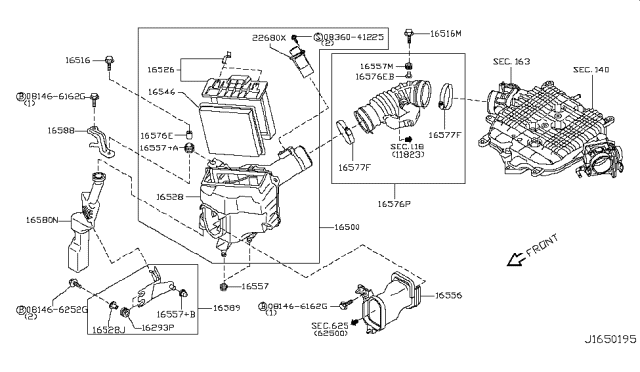 2010 Infiniti EX35 Air Cleaner Diagram 6