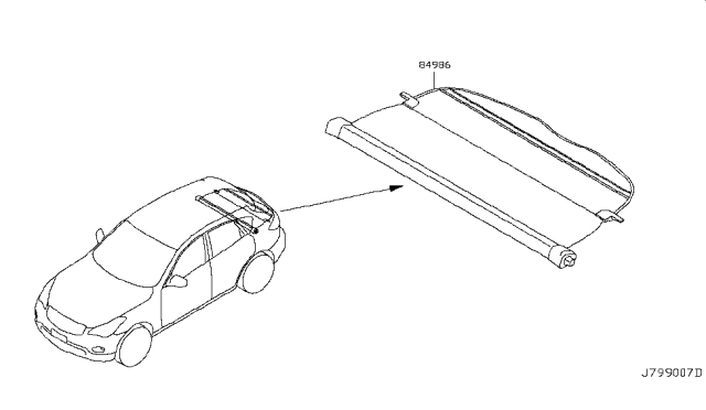 2008 Infiniti EX35 Rear Trimming Diagram